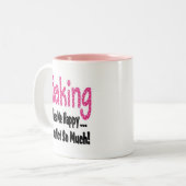 Backen macht mich glücklich zweifarbige tasse (Vorderseite Links)