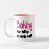 Backen macht mich glücklich zweifarbige tasse (Links)