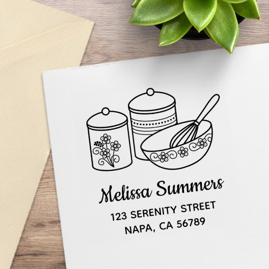 Backen - Mischschüssel, Whisker, Kanistenadresse Gummistempel