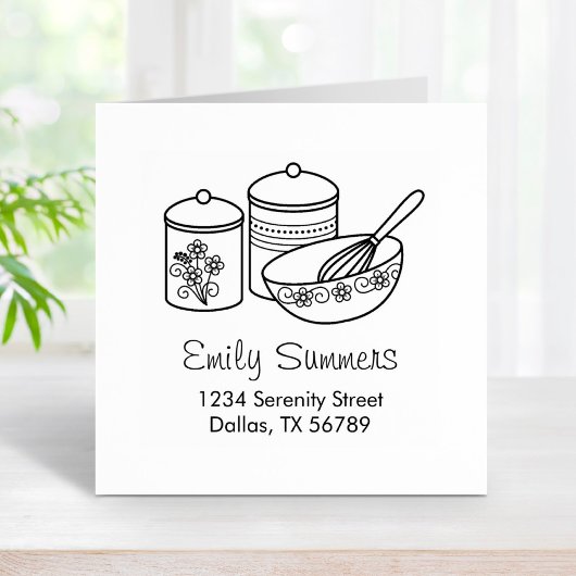 Backen - Mischschüssel, Whisker, Kanistenadresse Gummistempel