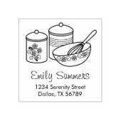 Backen - Mischschüssel, Whisker, Kanistenadresse Gummistempel (Prägung)