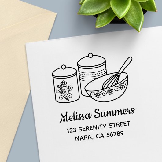 Backen - Mischschüssel, Whisker, Kanistenadresse Permastempel