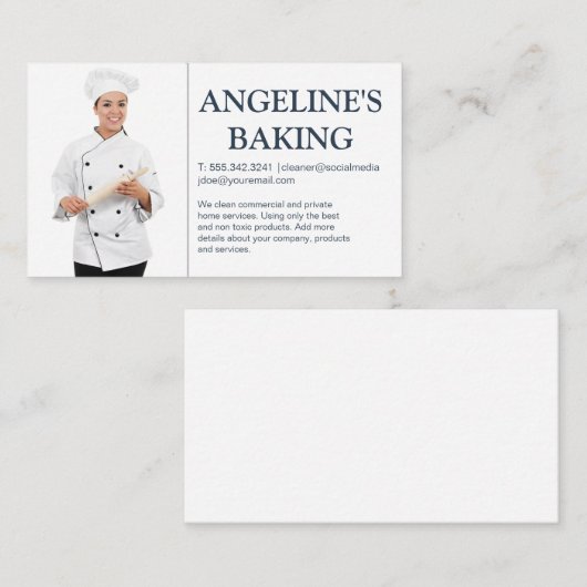 Backen mit Button Visitenkarte (Vorne/Hinten)