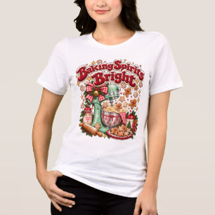 Backen mit festlichem Geist Retro-Weihnachts-Ginge Tri-Blend Shirt