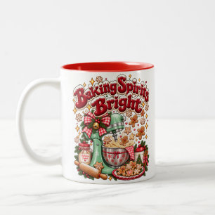 Backen mit festlicher Weihnachts-Gingerbread-Retro Zweifarbige Tasse