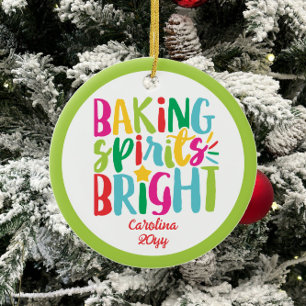 Backen mit Geistern, strahlend bunte Weihnachtslec Keramik Ornament