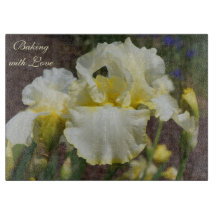 Backen mit Liebe Glas Schneiden Boards Iris Blume