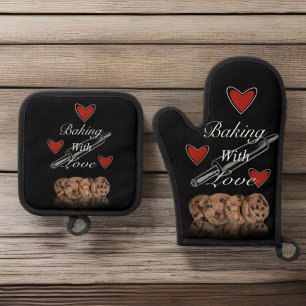 Backen mit Liebe Ofenhandschuh & Topflappen-Set