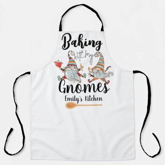 Backen mit meinen Gnomes Custom Bakery Gnome Backe Schürze (Vorderseite)