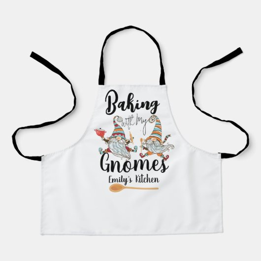Backen mit meinen Gnomes Custom Bakery Gnome Backe Schürze (Vorderseite)