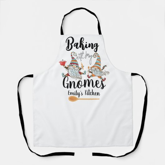 Backen mit meinen Gnomes Custom Bakery Gnome Backe Schürze (Vorderseite)
