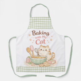 Backen mit meiner Katze Kawaii Pastell Süße Kitty Schürze