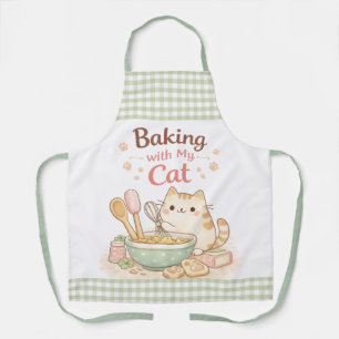 Backen mit meiner Katze Kawaii Pastell Süße Kitty Schürze
