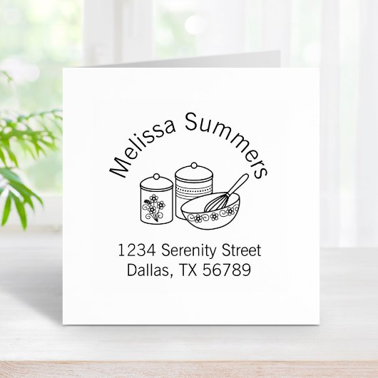 Backen - Mixing Bowl, Whisker Arch-Adresse Gummistempel