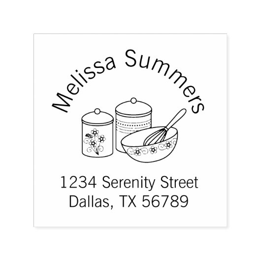 Backen - Mixing Bowl, Whisker Arch-Adresse Permastempel (Design)