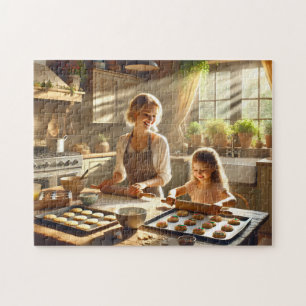Backen Mutter & Tochter Gemütliche Küche Puzzle