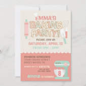 Backen Party Cookie Briefe Geburtstag Einladung (Vorderseite)