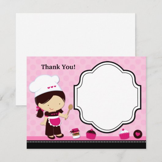 Backen Party Danke Karte (Vorne/Hinten)