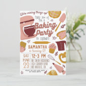Backen Party Geburtstag Einladung (Stehend Vorderseite)