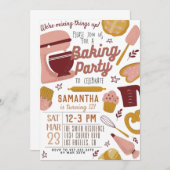 Backen Party Geburtstag Einladung (Vorne/Hinten)