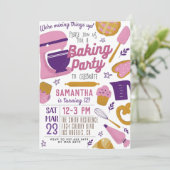 Backen Party Geburtstag Einladung (Stehend Vorderseite)