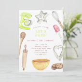 Backen Party Geburtstag Einladungen (Stehend Vorderseite)