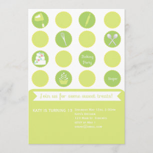 Backen-Party-Geburtstags-Einladung Einladung