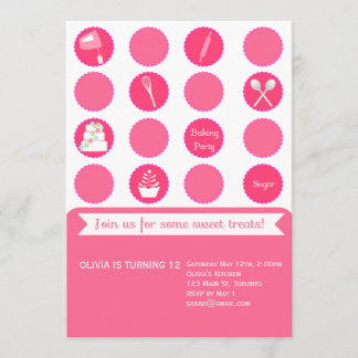 Backen-Party-Geburtstags-Einladung Einladung