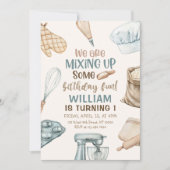 Backen Party Junge Kinder Kochen Geburtstag Einladung (Vorderseite)