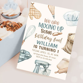 Backen Party Junge Kinder Kochen Geburtstag Einladung