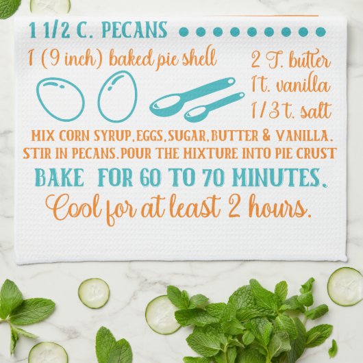 Backen, Pecan Pie Rezept Küchentuch (Gefaltet)