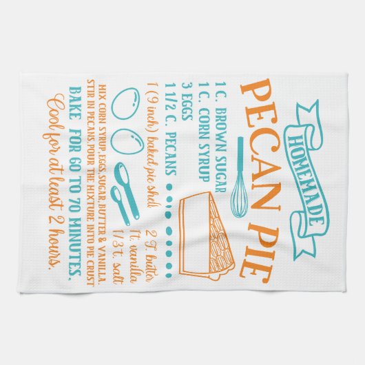 Backen, Pecan Pie Rezept Küchentuch (Horizontal)