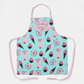 Backen Queen Pink Mint Piggy Donut Ice Creme Name Schürze (Vorderseite)