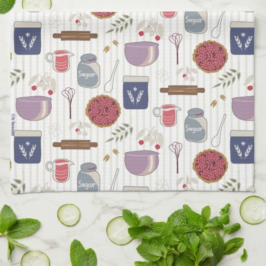 Backen Sie ein Tortenmuster mit anpassbarem Pflast Geschirrtuch (Gefaltet)