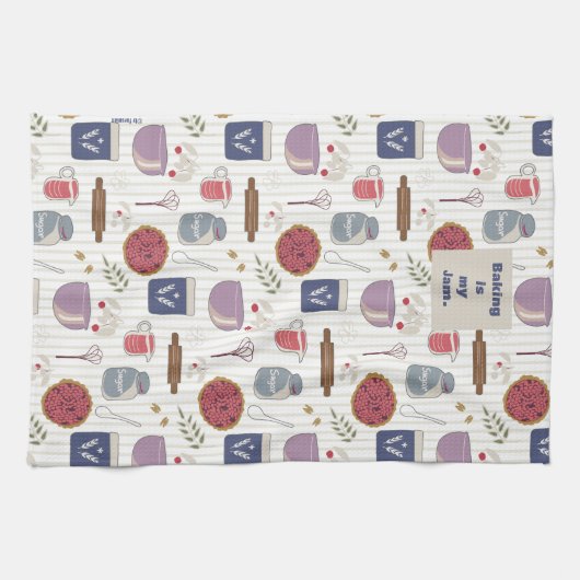 Backen Sie ein Tortenmuster mit anpassbarem Pflast Geschirrtuch (Horizontal)
