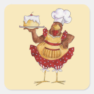 Backen Sie einen Kuchen Quadratischer Aufkleber