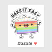 Backen Sie es leicht Funny Cake Puff Aufkleber (Blatt)