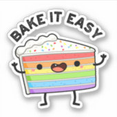 Backen Sie es leicht Funny Cake Puff Aufkleber (Vorderseite)