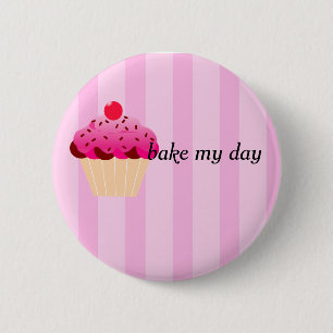 backen Sie mein Tageskuchenrosa Button