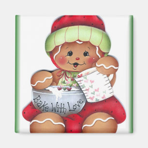 Backen Sie mit Liebe-Lebkuchen Magnet