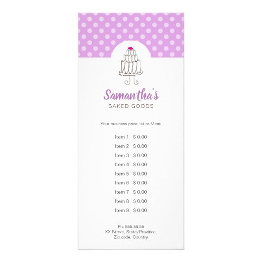 Backen Sie Waren-Bäckerei Werbekarte (Vorne)