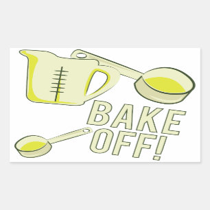 Backen Sie weg Rechteckiger Aufkleber