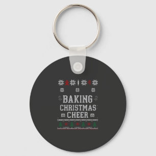 Backen Sie Weihnachtsfreude Lebkuchen-Ofen-Strickm Schlüsselanhänger