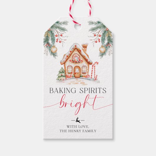 Backen Spirituosen Helle Weihnachtsgeschenke Tags Geschenkanhänger (Vorderseite)