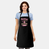 Backen Superkraft pink schwarz Schürze (Getragen)