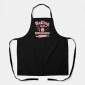 Backen Superkraft pink schwarz Schürze (Vorderseite)