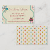 Backen und Bäckerei-Butike, Polka-Punkt Visitenkarte (Vorne/Hinten)