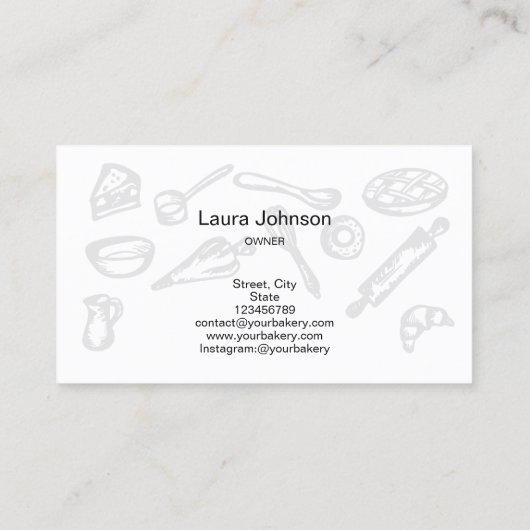 Backen und Kochen Visitenkarte (Rückseite)