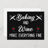 Backen und Wein machen alles gut Postkarte (Vorne/Hinten)