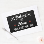 Backen und Wein machen alles gut Rechteckiger Aufkleber (Umschlag)